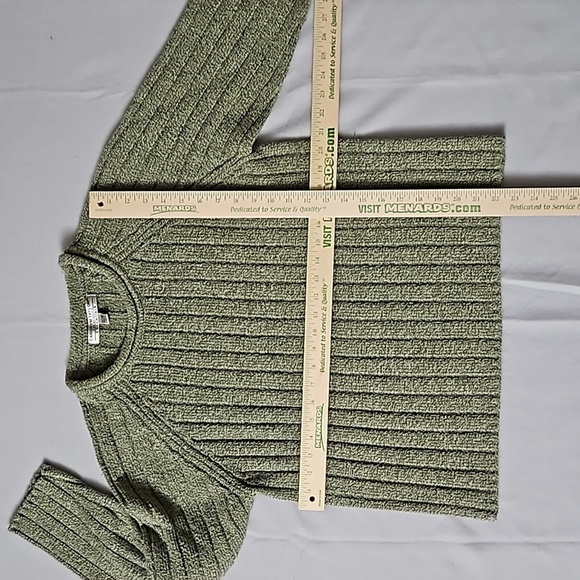 Carolyn Taylor Roll Crew Neck Pullover Sweater sz XL Green Pre-owned - Picture 8 of 9